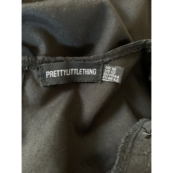 PrettyLittleThing Women Dress US12 Black Broderie Anglaise Smock CLV3671/30/68 - Picture 3 of 8